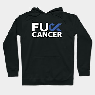 Fuck Cancer Fuck Colon Cancer Blue Ribbon Hoodie